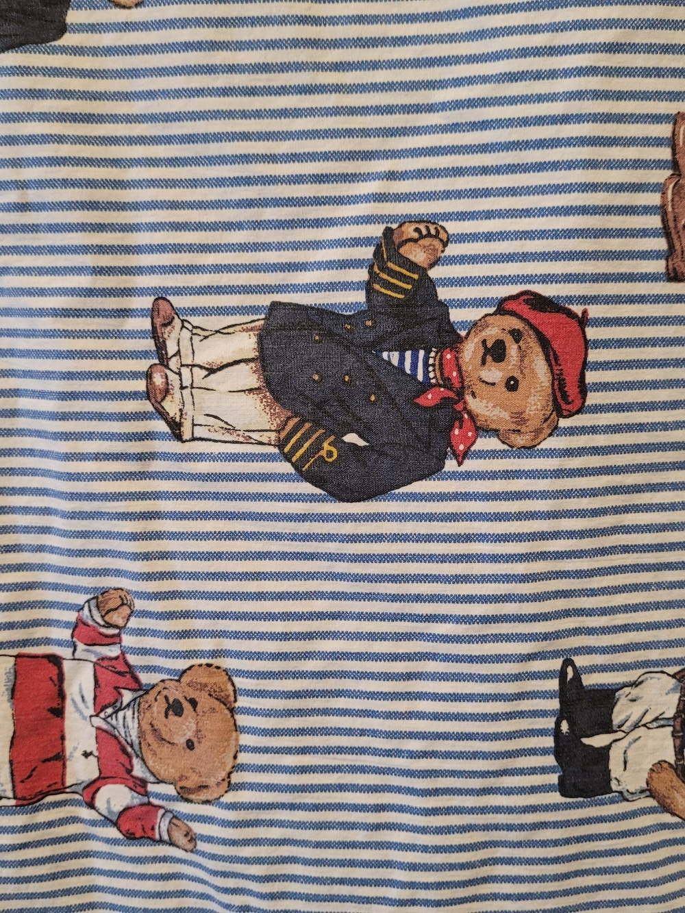 Ralph Lauren Polo Bear Pillowcase Blue Striped Cotton Vintage Preppy - Picture 5 of 5